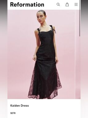 Reformation Kaiden Dress Black - Size 4